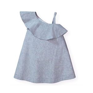 Hope & Henry Girls Size 5 Stylish Blue Ruffle Dress.